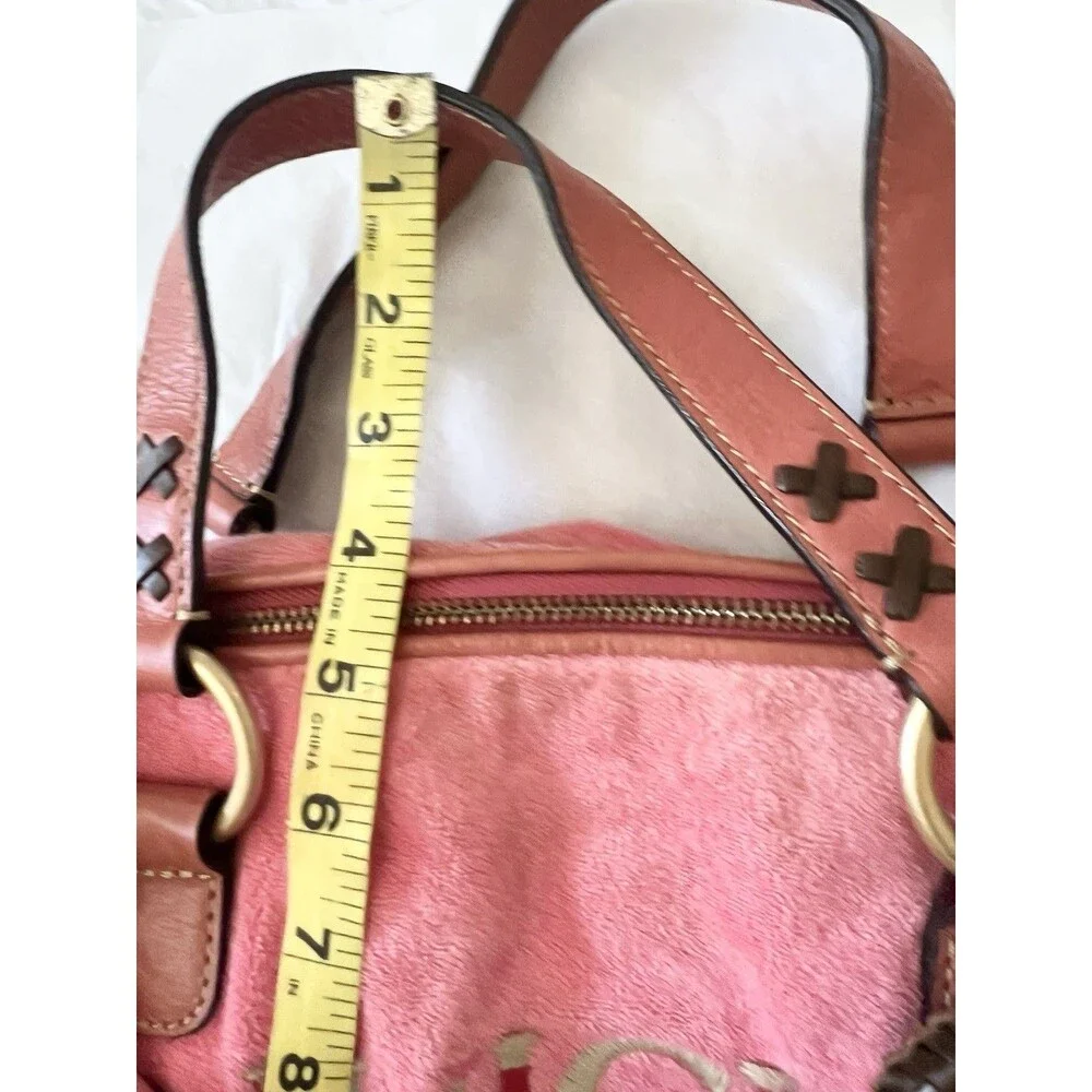 Vintage Pink Juicy Couture Tote Bag Purse Handbag Daydreamer Terry Cloth Heart